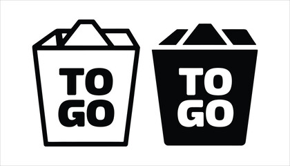 Takeout Bag Icon, To Go Food Packaging, Fast Food Service