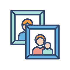 Family Photo Frame Icon Design