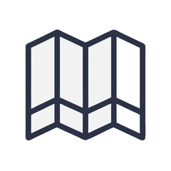 Folded Brochure Map Icon Design
