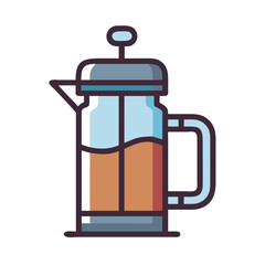 Obraz premium French Press Coffee Maker Icon Design