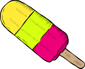 Summer ice pop cartoon style drawing.