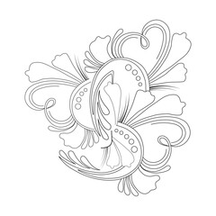 An illustration of a vectors different type of  flowers in continuous line art drawing style.