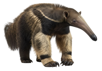 Giant Anteater CloseUp Photo of a Mammal isolated on white background