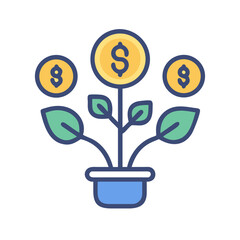 Money Growth Plant Icon Design