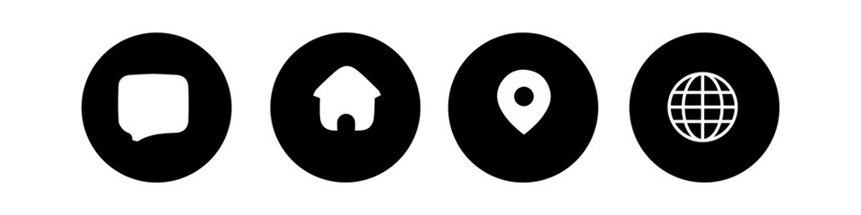 Web icon set on black and white buttons
