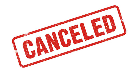 Red Canceled Stamp Mark Isolated on Transparent Background

