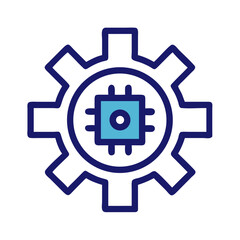 Settings Gear Chip Icon Design