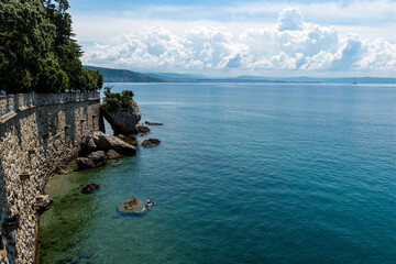 View of the coastal road from Miramare Castle