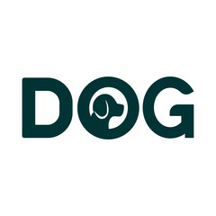Dog Logo with Silhouette in Letter O
