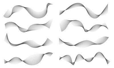 Vector abstract flowing wavy lines. Digital motion element for modern design.