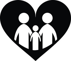 family heart vector icon.