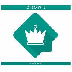 Design icon. Crown icon symbol in flat. Crown symbol design in flat with shadows. Stock vector.