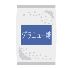 袋に入ったグラニュー糖のシンプルなイラスト