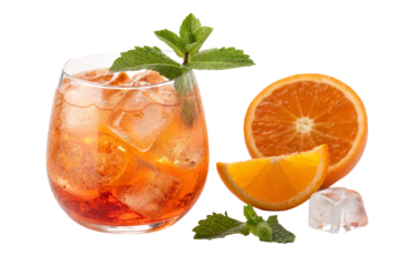 Refreshing Aperol Spritz Cocktail Orange Ice Mint Summer Drink