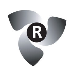 R Lettering logo design  in Three  shape