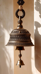 Ornate Antique Bronze Bell, Perfect for Home Decor