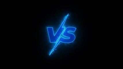 Neon glowing VS versus bars icon, Versus bars neon side line with rectangle frame, The concept battle, versus match Animation  competition, duel, or comparison, Neon banner Announcement two fighters
