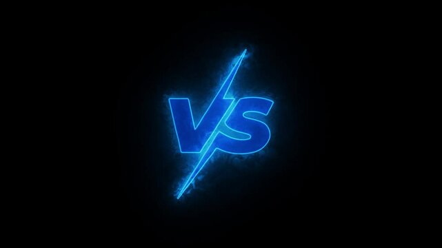 Neon glowing VS versus bars icon, Versus bars neon side line with rectangle frame, The concept battle, versus match Animation  competition, duel, or comparison, Neon banner Announcement two fighters

