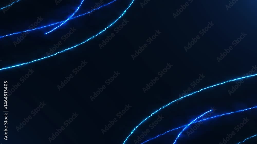 Poster abstract flowing laser beam lines or neon lines in data technology style on black background.