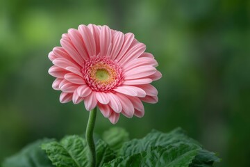 Obraz premium Delicate Pink Gerbera Daisy: A Serene Floral Portrait