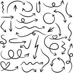 Hand Drawn Arrow Collection Diverse Styles Black White