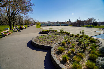 Vàrosligeti lake and Hosok tere square in Budapest , Hungary