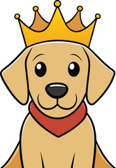 Fototapeta premium Labrador, adorned with a golden crown