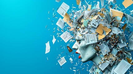 Conceptual image of chaos in modern life. Blah Blah Blah Day