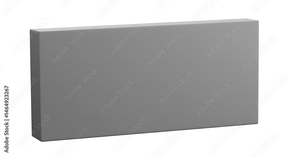 Poster gray rectangular solid object in studio lighting