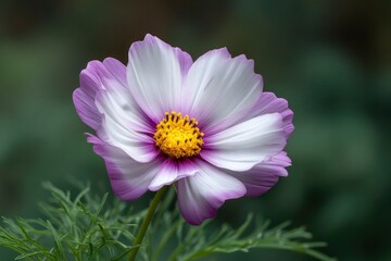 Fototapeta premium Cosmos Flower: Delicate Lavender and White Petals in Soft Focus