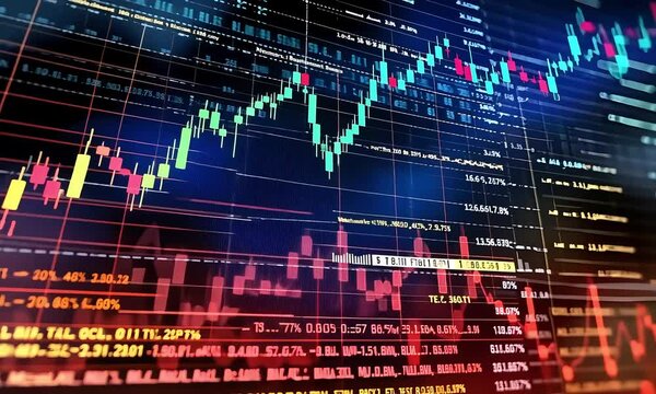 Dynamic Stock Market Ticker Display: Real-Time Financial Data Visualization - Powered by Adobe