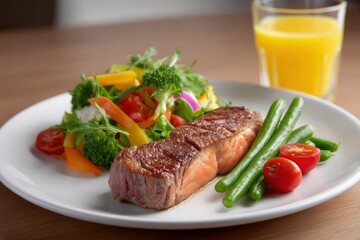 Seared Steak and Salmon with Vibrant Salad: A Culinary Delight