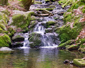 Flowing water in Klopotovske udoli near Nove Mesto nad Metuji, Czech Republic