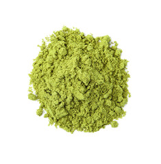 Superfood product. Pile of pumpkin seeds powder isolated on white, top view © New Africa