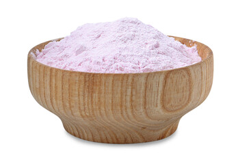 Superfood. Acerola powder in bowl isolated on white