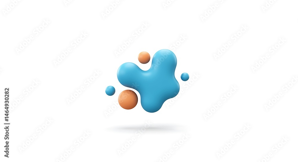 Poster abstract shape floating on white background - graphic element