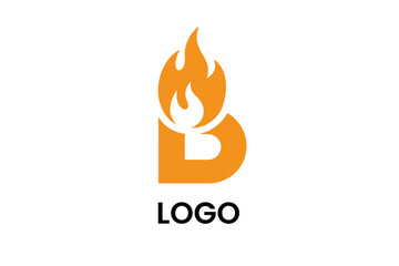 Letter b fire logo design branding company graphic
