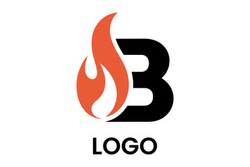 Letter b fire flame logo design branding identity © Apon