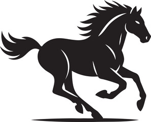 Galloping Stallion Silhouette Vector Art