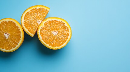 Fototapeta premium Three citrus slices of vibrant color, freshness, and simple composition.