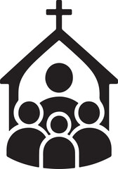 Church People Logo Silhouette Vector Design