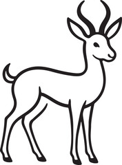 Springbok Silhouette Vector Illustration