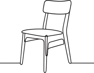 Dining Chair One Line Drawing Vector Style
