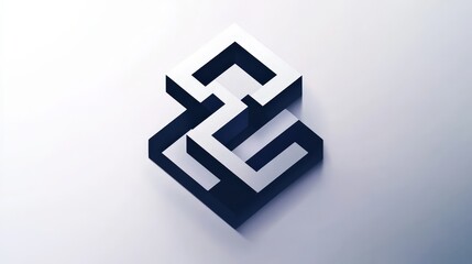 Obraz premium Abstract geometric design featuring interlocking shapes in a minimalist style, suitable for modern branding