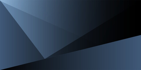 Obraz premium Modern black blue abstract background. Minimal. Color gradient. Dark. Web banner. Geometric shape. 3d effect. Lines stripes triangles.