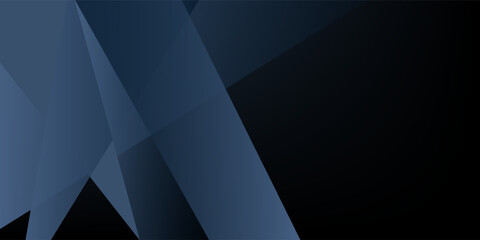 Fototapeta premium Modern black blue abstract background. Minimal. Color gradient. Dark. Web banner. Geometric shape. 3d effect. Lines stripes triangles.