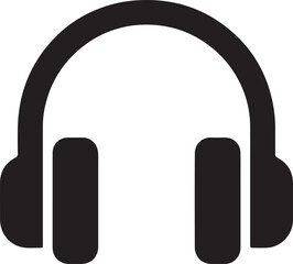 Headphone Icon Silhouette Vector Style