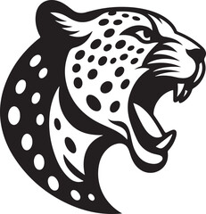 Roaring Leopard Silhouette Vector Design