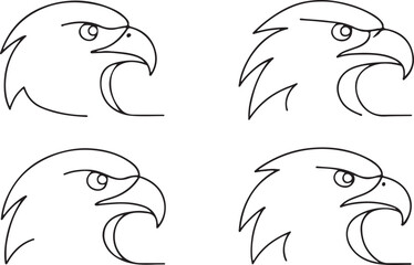 Eagle Head One Line Logo Design Vector