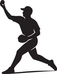 Baseball Player Silhouette Throwing Ball